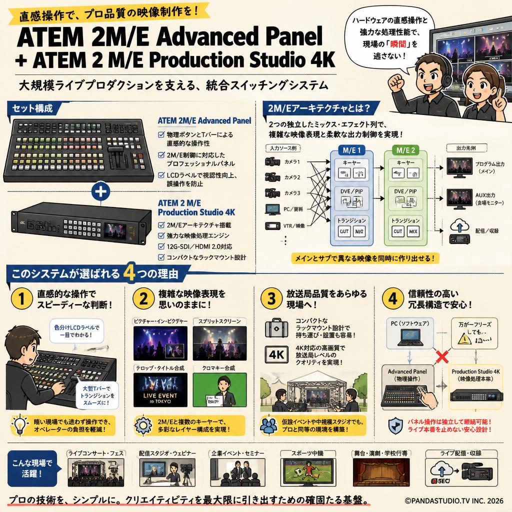 Blackmagic Design 【ATEM 2M/E Advanced Panel + ATEM 2 M/E Production Studio 4K】 概要