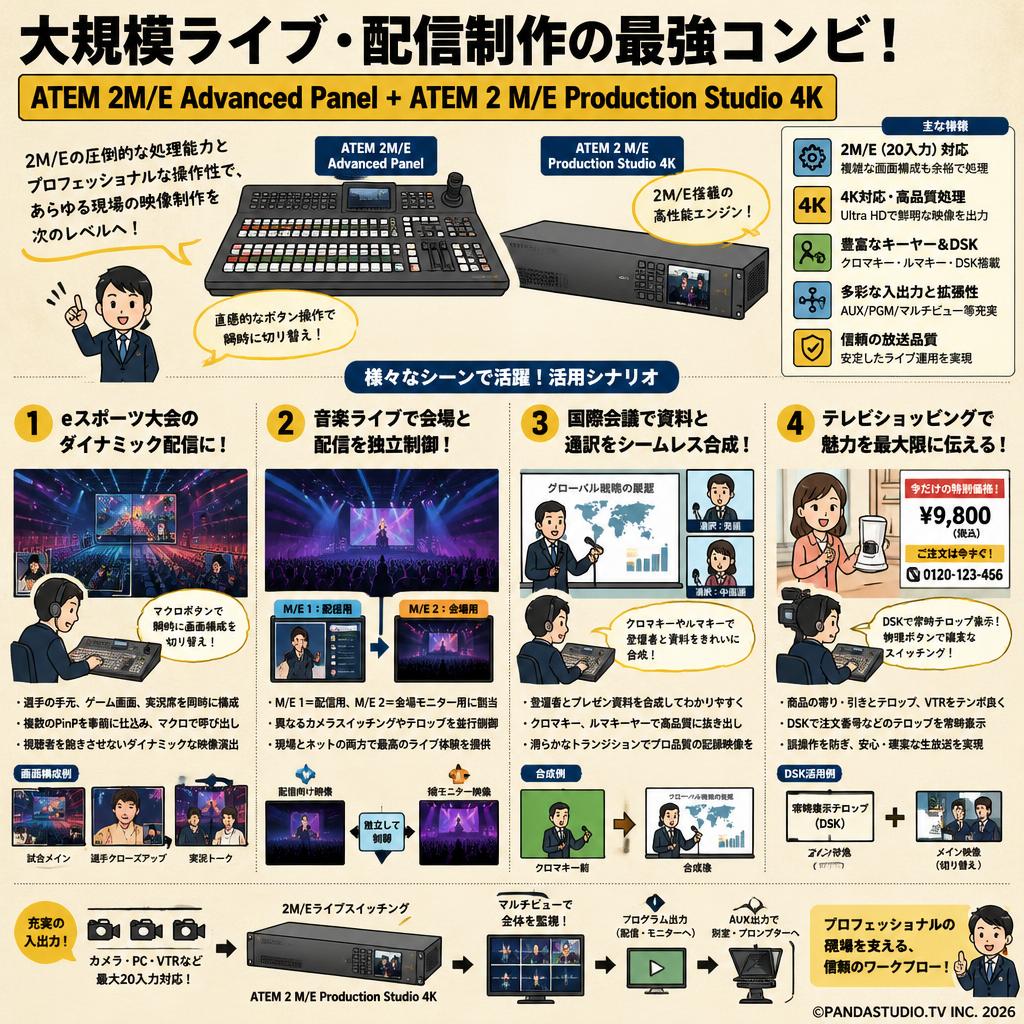 Blackmagic Design 【ATEM 2M/E Advanced Panel + ATEM 2 M/E Production Studio 4K】 用途