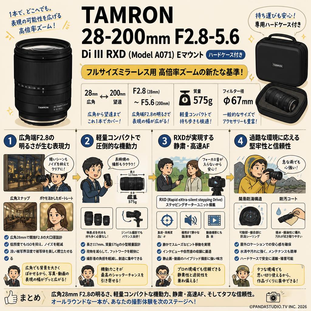 TAMRON 28-200mm F2.8-5.6 Di III RXD (Model A071) Eマウント (ハード
