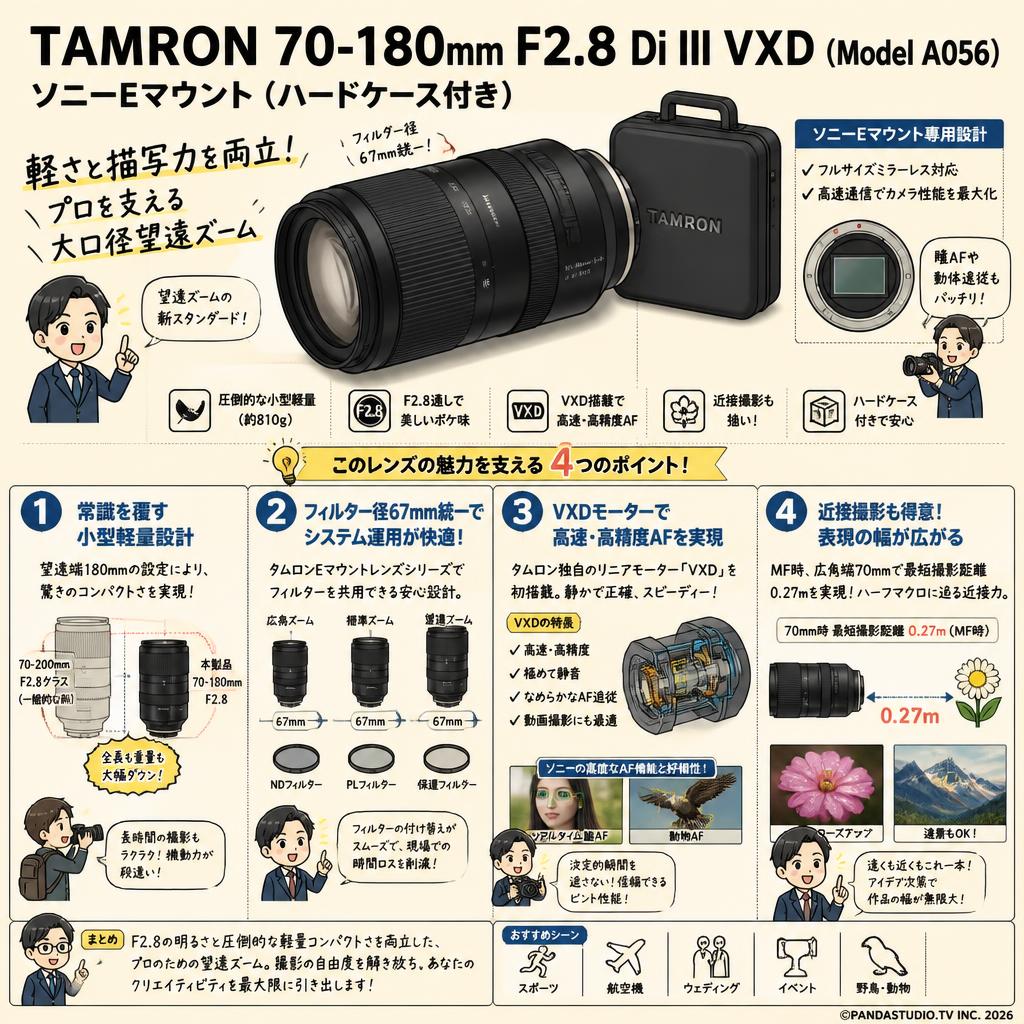TAMRON 70-180mm F2.8 Di III VXD (Model A056) ソニーEマウント