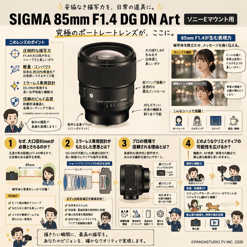 SIGMA 85mm F1.4 DG DN Art ソニーEマウント用 概要