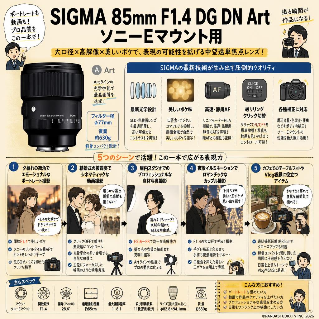 SIGMA 85mm F1.4 DG DN Art ソニーEマウント用 用途