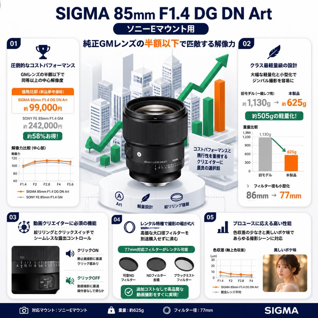 SIGMA 85mm F1.4 DG DN Art ソニーEマウント用 セールスポイント