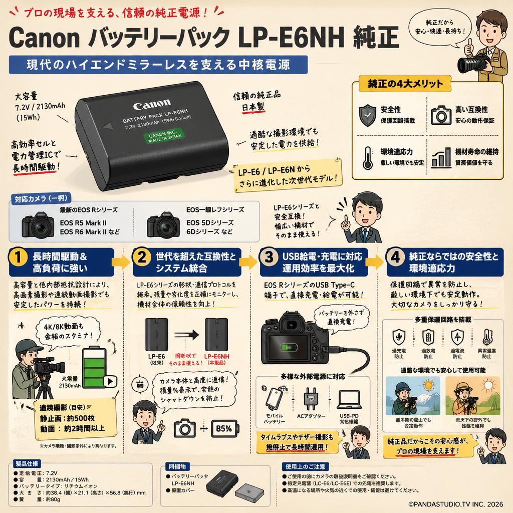 Canon バッテリーパック LP-E6NH  純正 概要