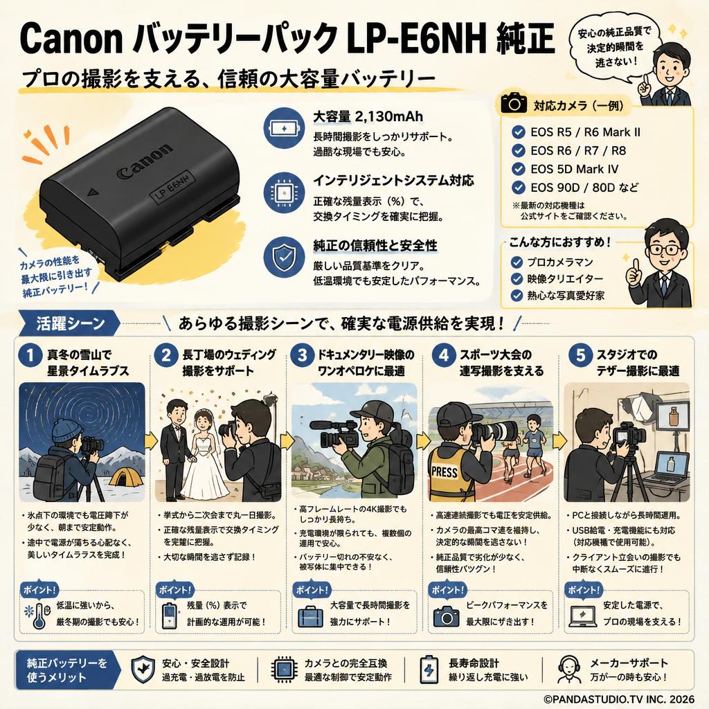 Canon バッテリーパック LP-E6NH  純正 用途