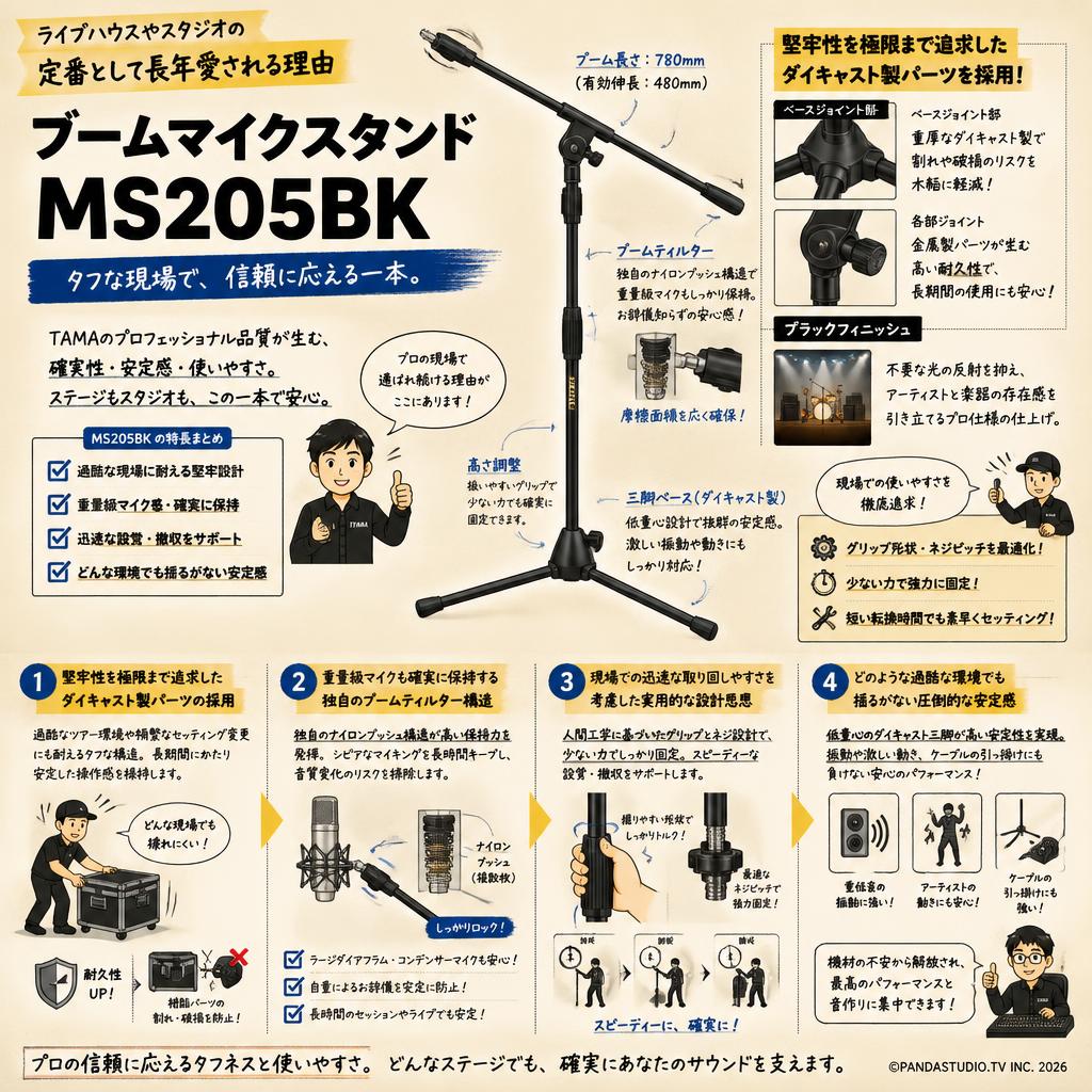 ブームマイクスタンド  MS205BK 概要
