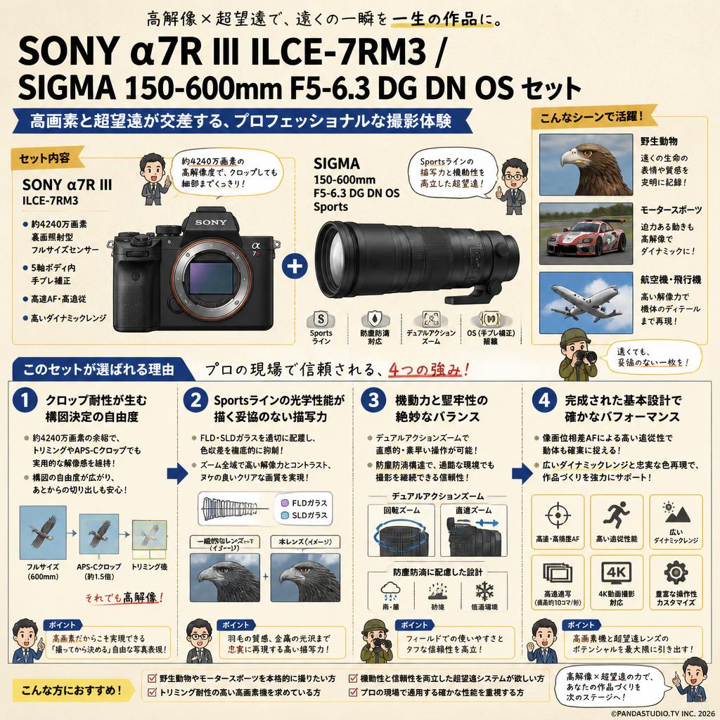 SONY α7R III ILCE-7RM3 / SIGMA 150-600mm F5-6.3 DG DN OS セット 概要