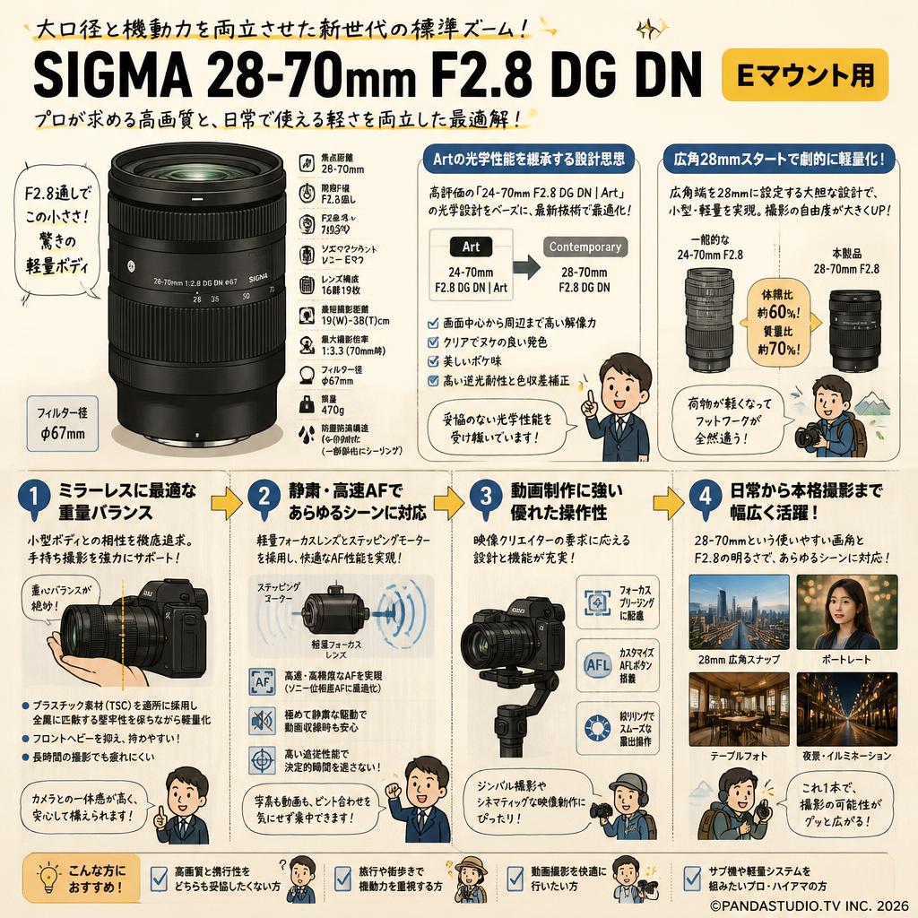 SIGMA 28-70mm F2.8 DG DN Eマウント用 概要