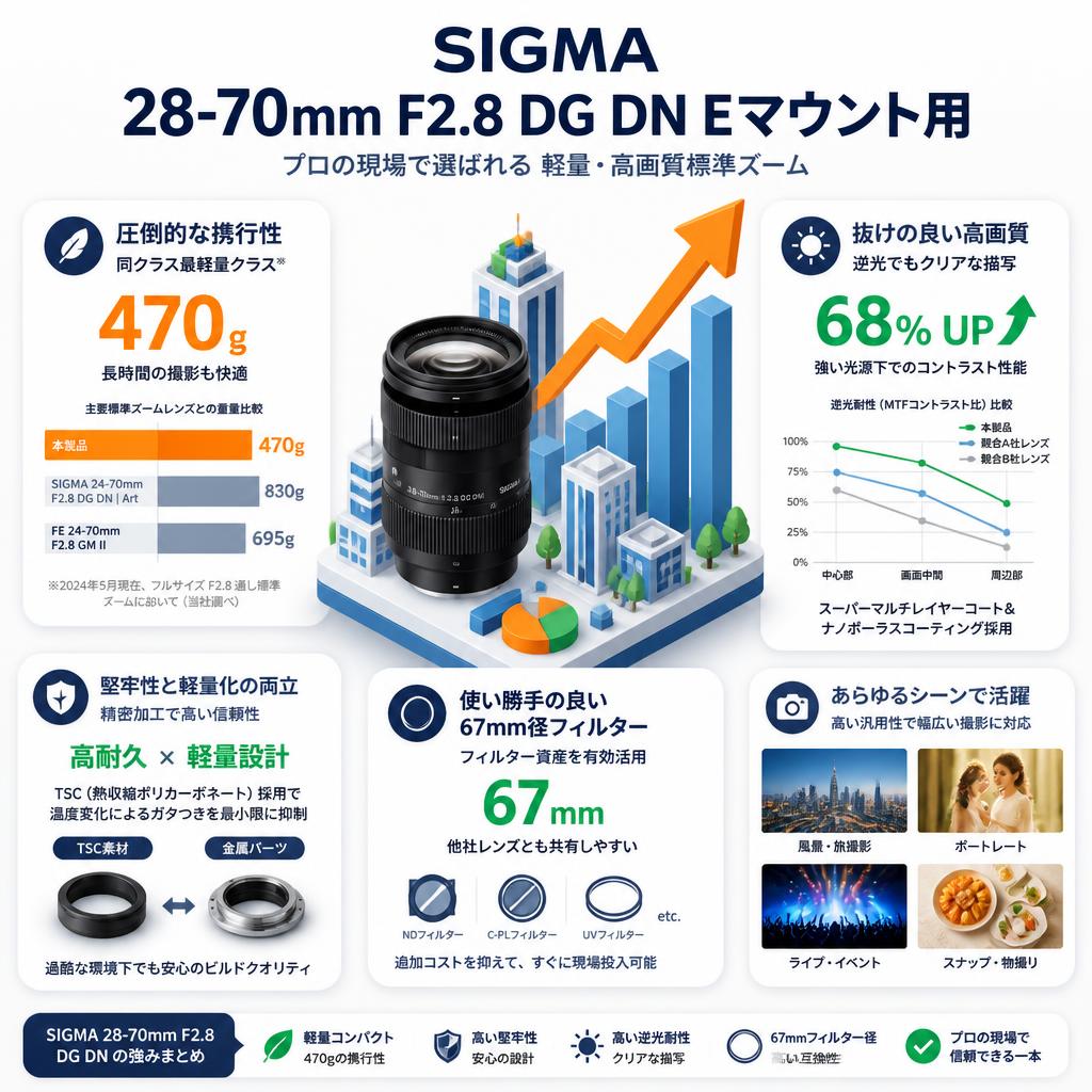 SIGMA 28-70mm F2.8 DG DN Eマウント用 セールスポイント