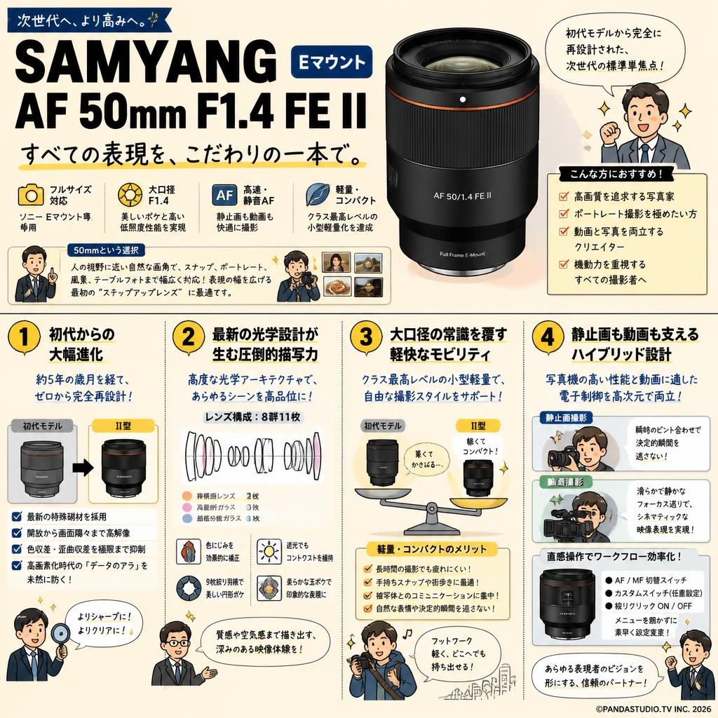 SAMYANG AF 50mm F1.4 FE II Eマウント 概要