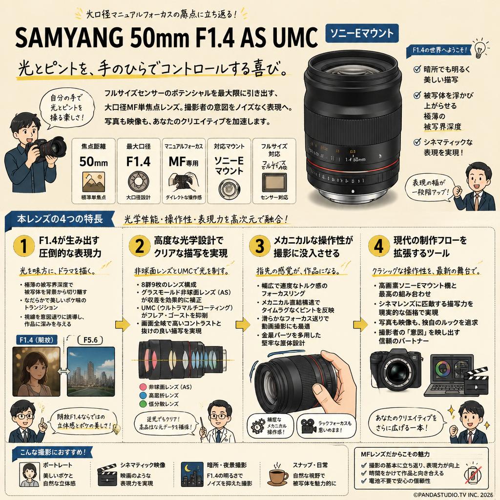 SAMYANG 50mm F1.4 AS UMC ソニーEマウント 概要