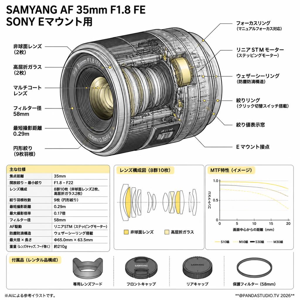 SAMYANG AF 35mm F1.8 FE SONY Eマウント用 スペック