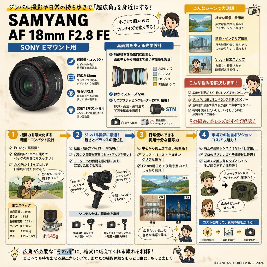 SAMYANG AF 18mm F2.8 FE SONY Eマウント用 概要