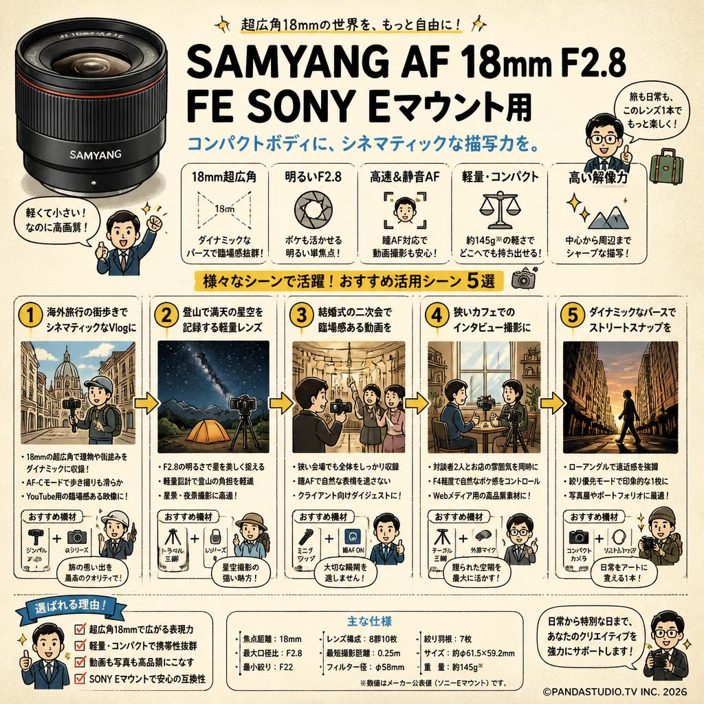 SAMYANG AF 18mm F2.8 FE SONY Eマウント用 用途