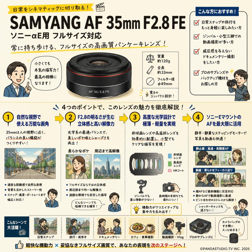 SAMYANG AF 35mm F2.8 FE ソニーαE用 フルサイズ対応 概要