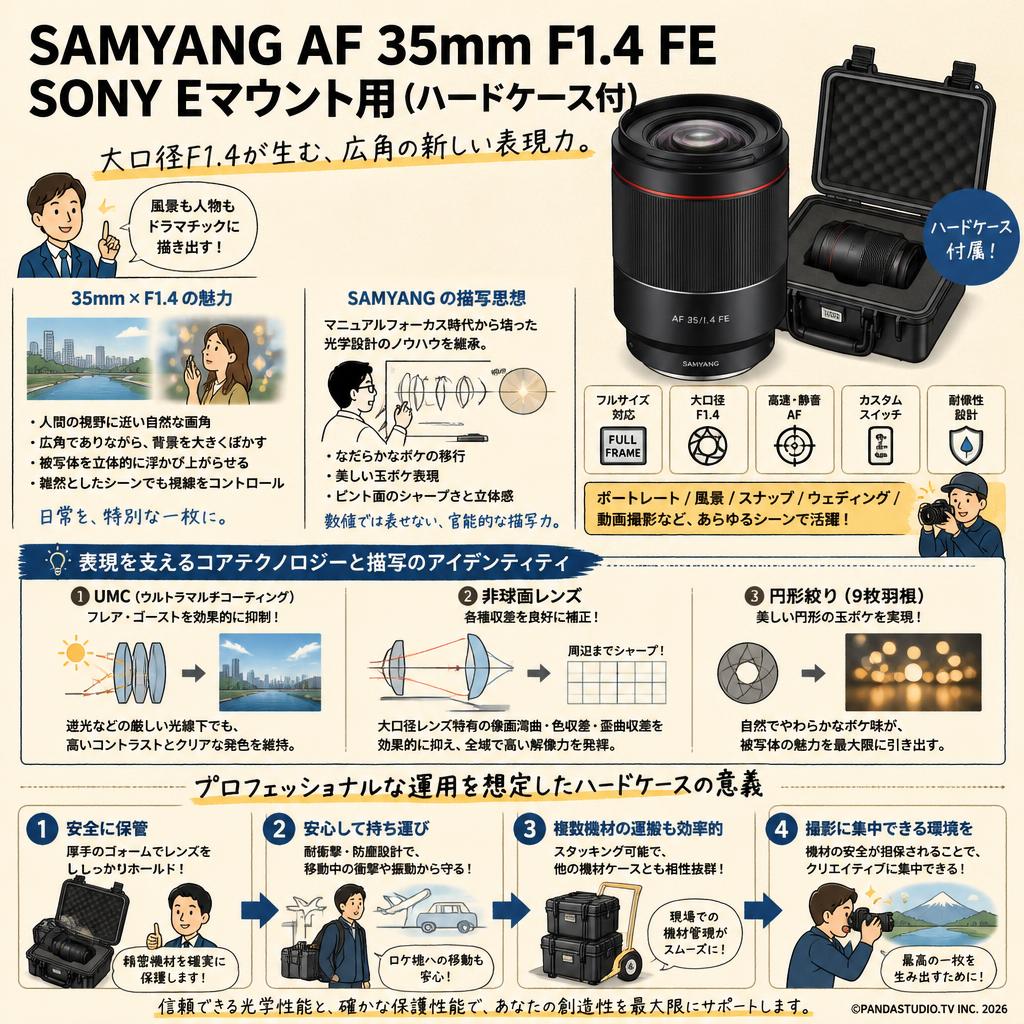 SAMYANG AF 35mm F1.4 FE SONY Eマウント用 (ハードケース付) 概要