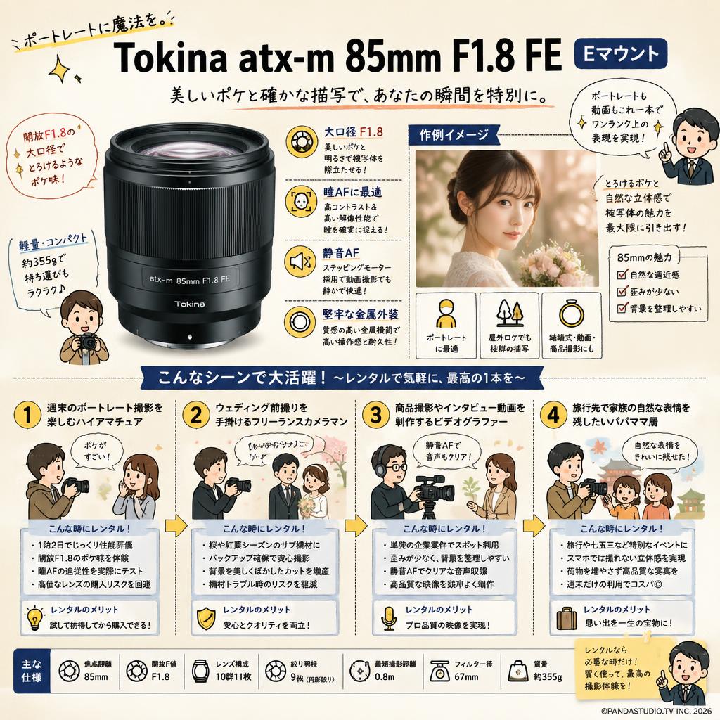 Tokina atx-m 85mm F1.8 FE Eマウント おもな対象のお客様