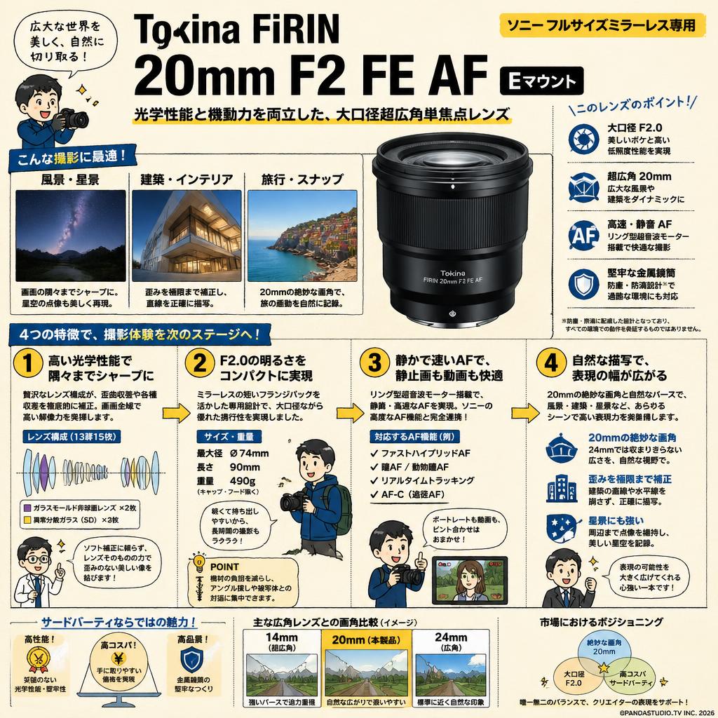 Tokina FiRIN 20mm F2 FE AF Eマウント 概要