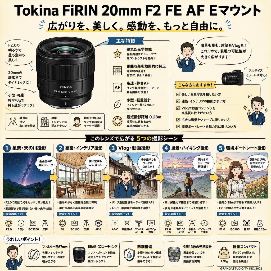 Tokina FiRIN 20mm F2 FE AF Eマウント 用途