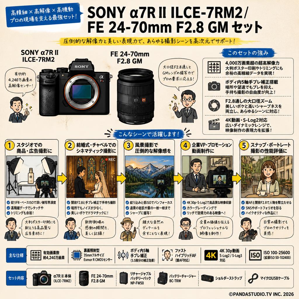 SONY α7R II ILCE-7RM2 / FE 24-70mm F2.8 GM セット 用途