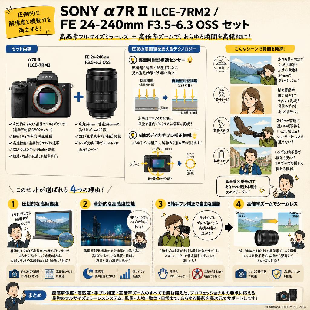 SONY α7R II ILCE-7RM2 / FE 24-240mm F3.5-6.3 OSS セット 概要