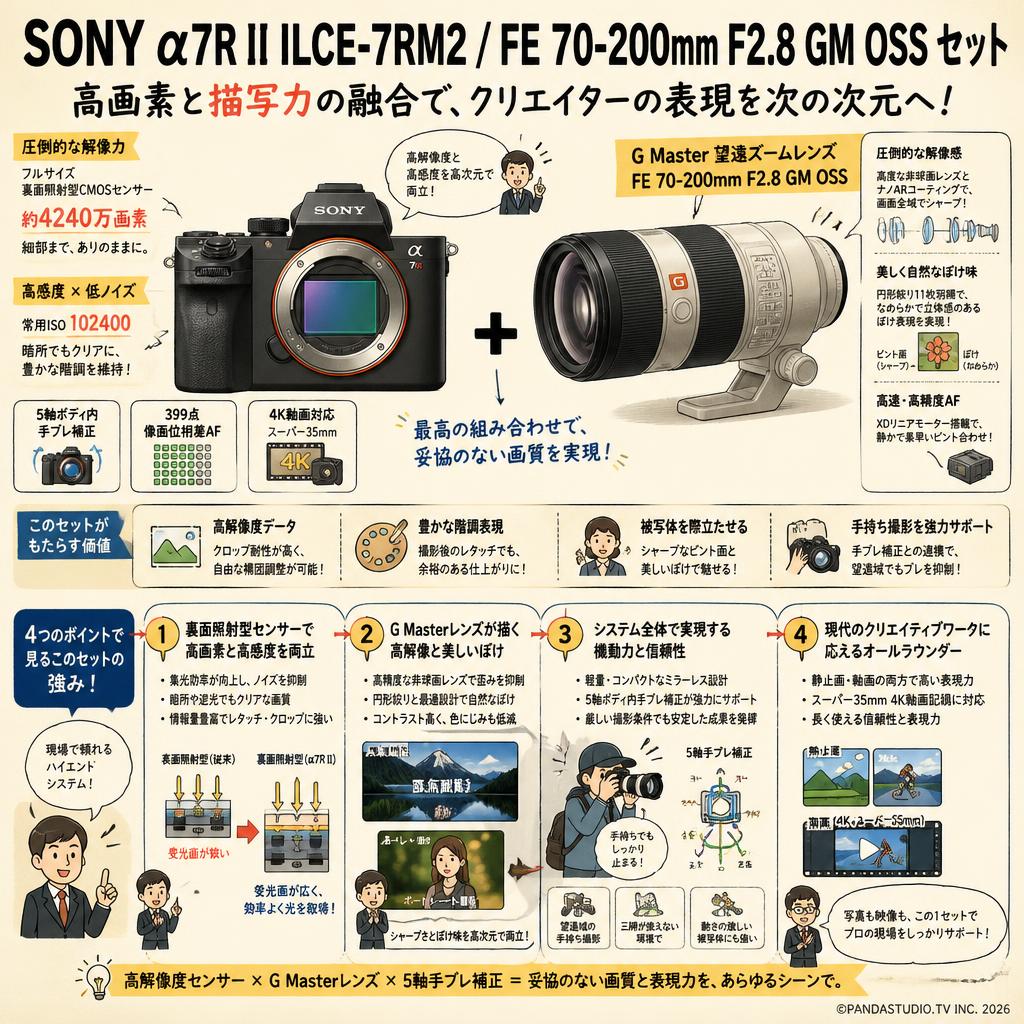 SONY α7R II ILCE-7RM2 / FE 70-200mm F2.8 GM OSS セット 概要