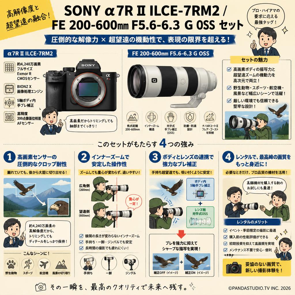 SONY α7R II ILCE-7RM2 / FE 200-600mm F5.6-6.3 G OSS セット 概要