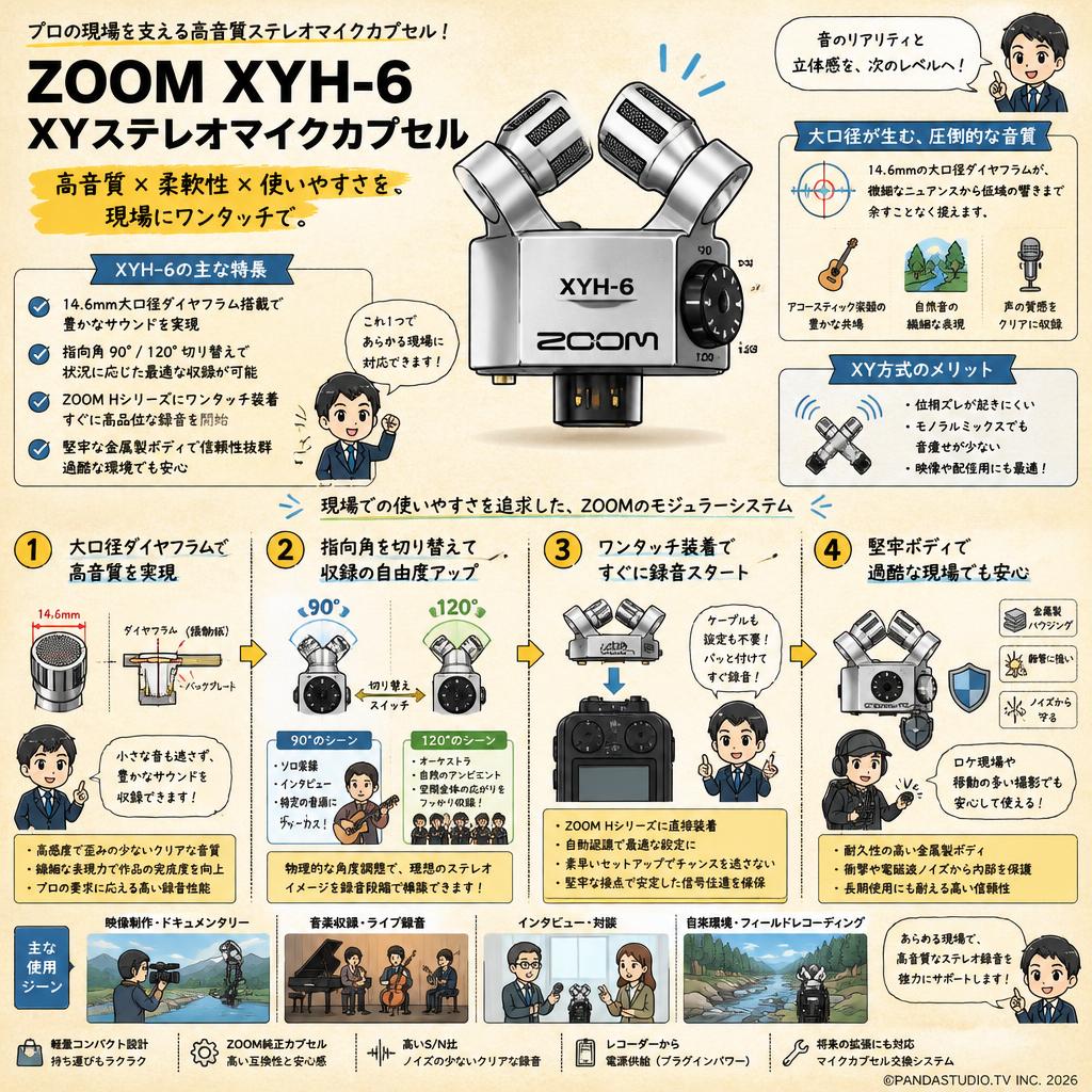 ZOOM XYH-6 XYステレオマイクカプセル 概要