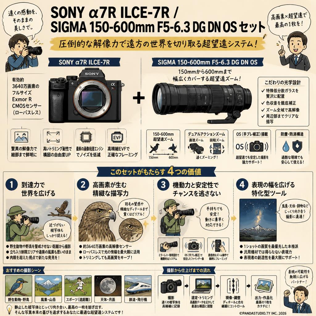 SONY α7R ILCE-7R / SIGMA 150-600mm F5-6.3 DG DN OS セット 概要