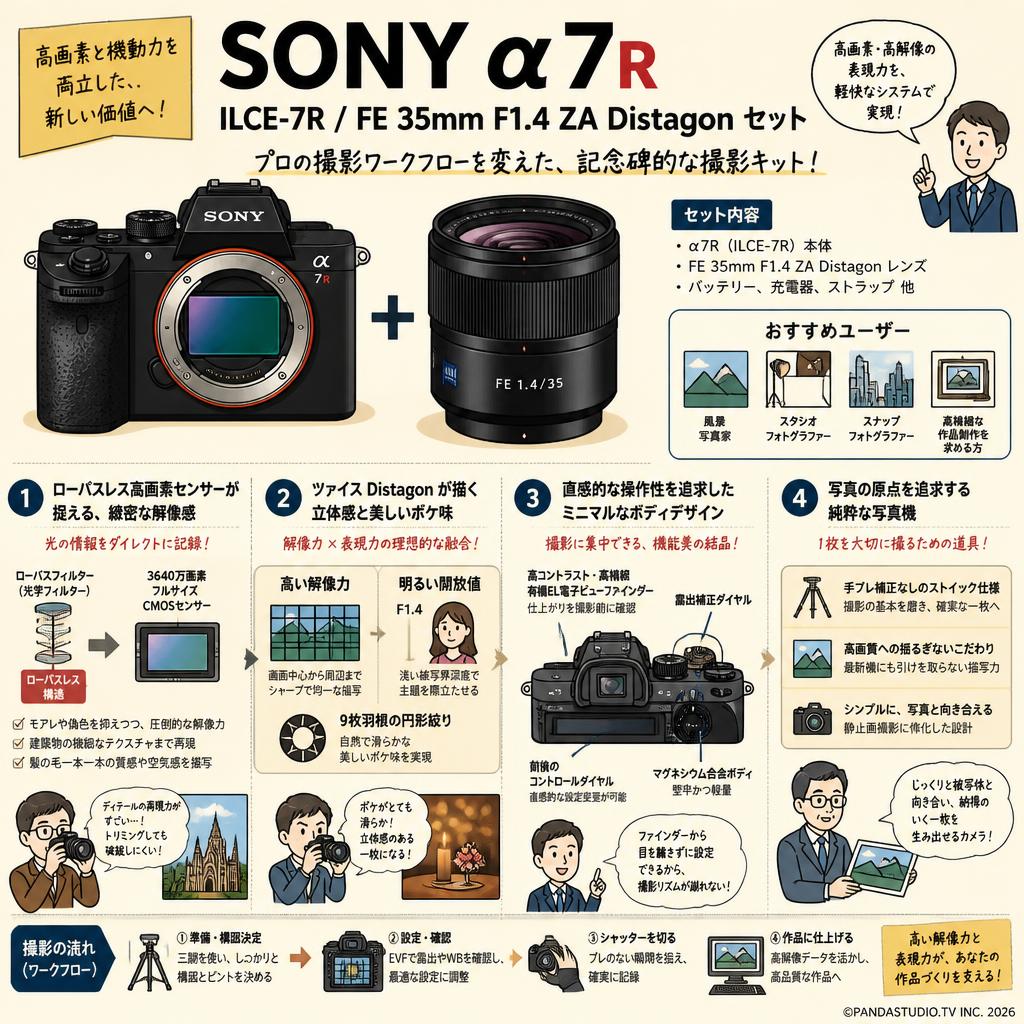 SONY α7R ILCE-7R / FE 35mm F1.4 ZA Distagon セット 概要