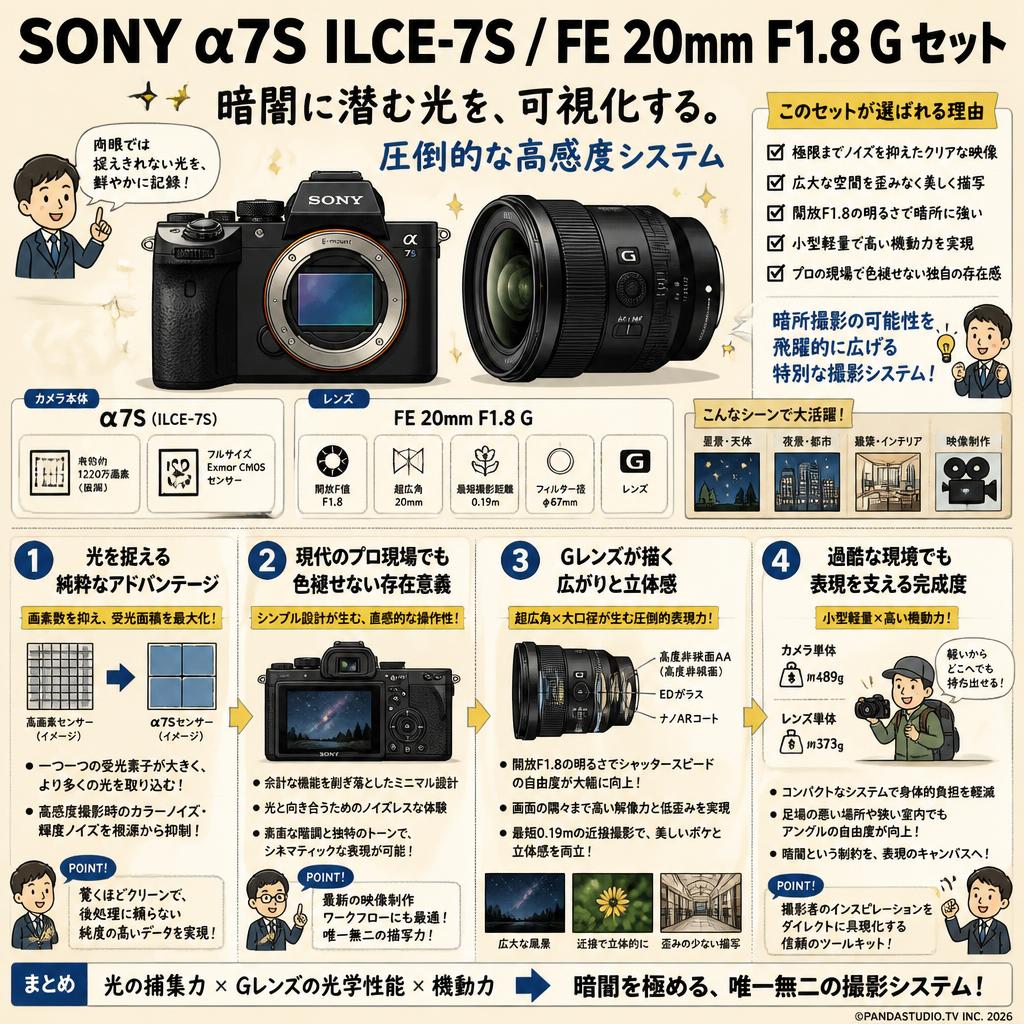 SONY α7S ILCE-7S / FE 20mm F1.8 G セット 概要