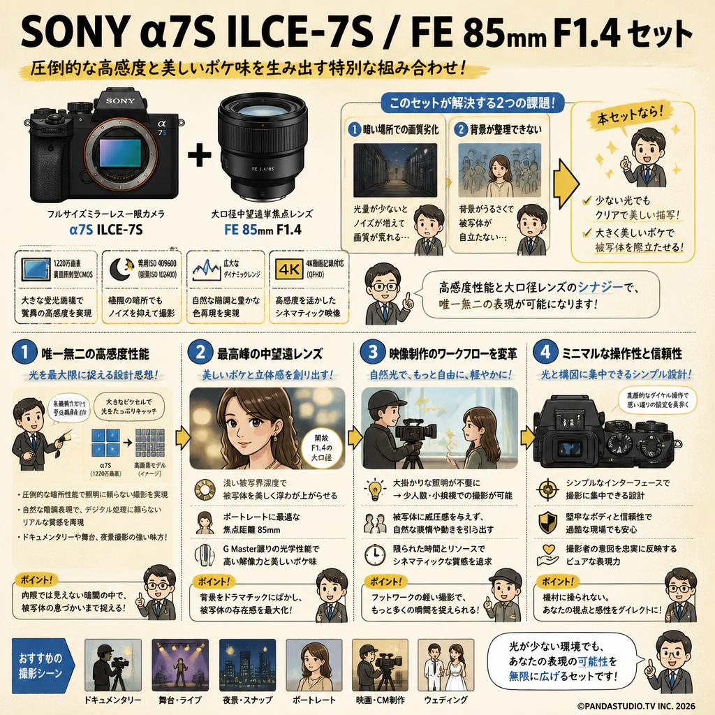 SONY α7S ILCE-7S / FE 85mm F1.4 セット 概要