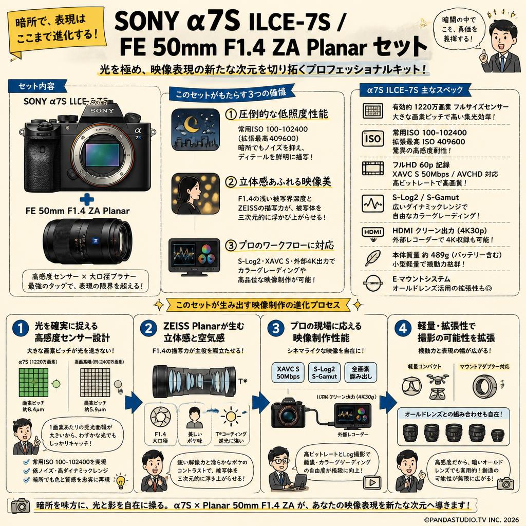 SONY α7S ILCE-7S / FE 50mm F1.4 ZA Planar セット 概要