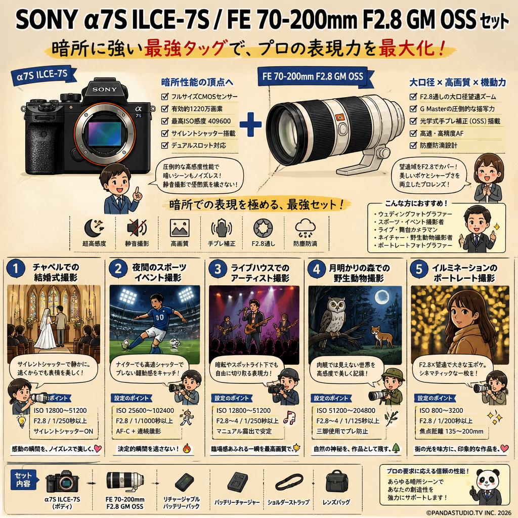 SONY α7S ILCE-7S / FE 70-200mm F2.8 GM OSS セット 用途