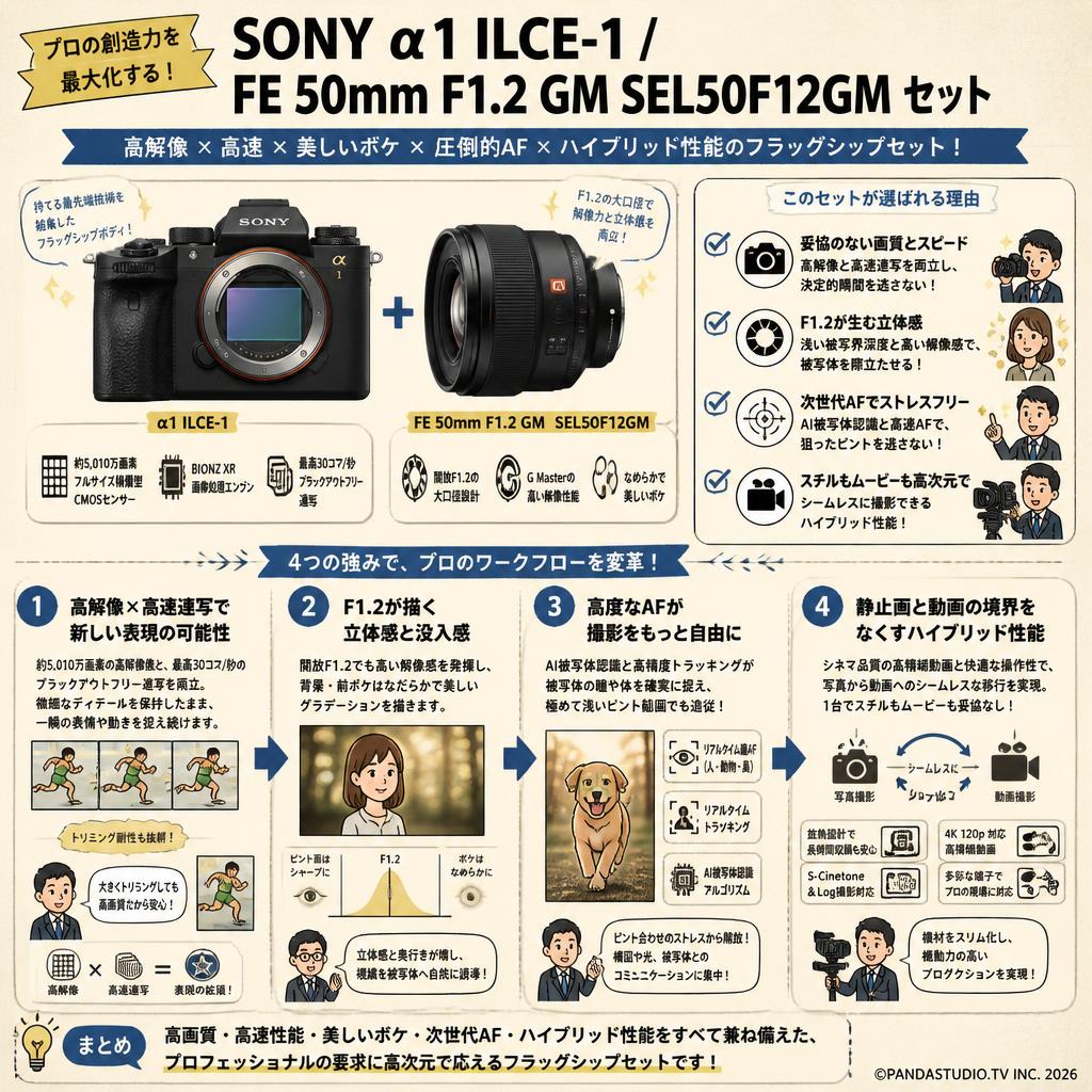 SONY α1 ILCE-1 / FE 50mm F1.2 GM SEL50F12GM セット 概要