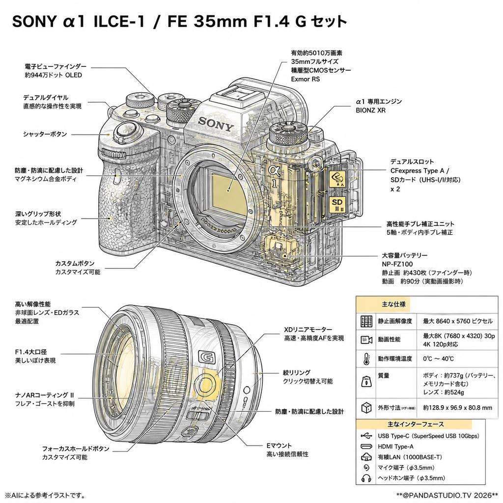 SONY α1 ILCE-1 /  FE 35mm F1.4 G セット スペック