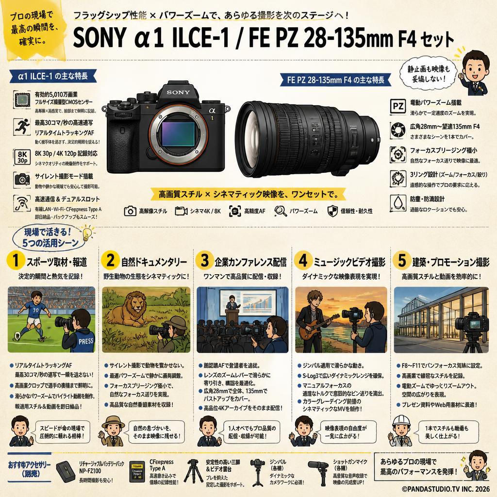 SONY α1 ILCE-1 / FE PZ 28-135mm F4 セット 用途