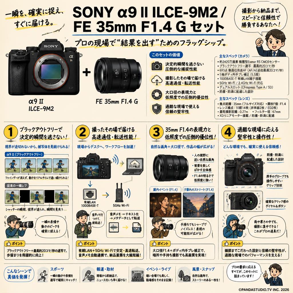 SONY α9 II ILCE-9M2 / FE 35mm F1.4 G セット 概要