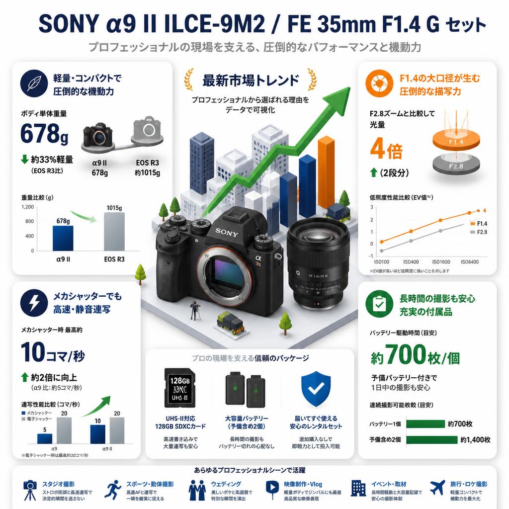SONY α9 II ILCE-9M2 / FE 35mm F1.4 G セット セールスポイント