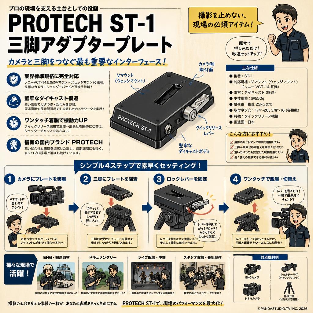 PROTECH  ST-1 三脚アダプタープレート 概要