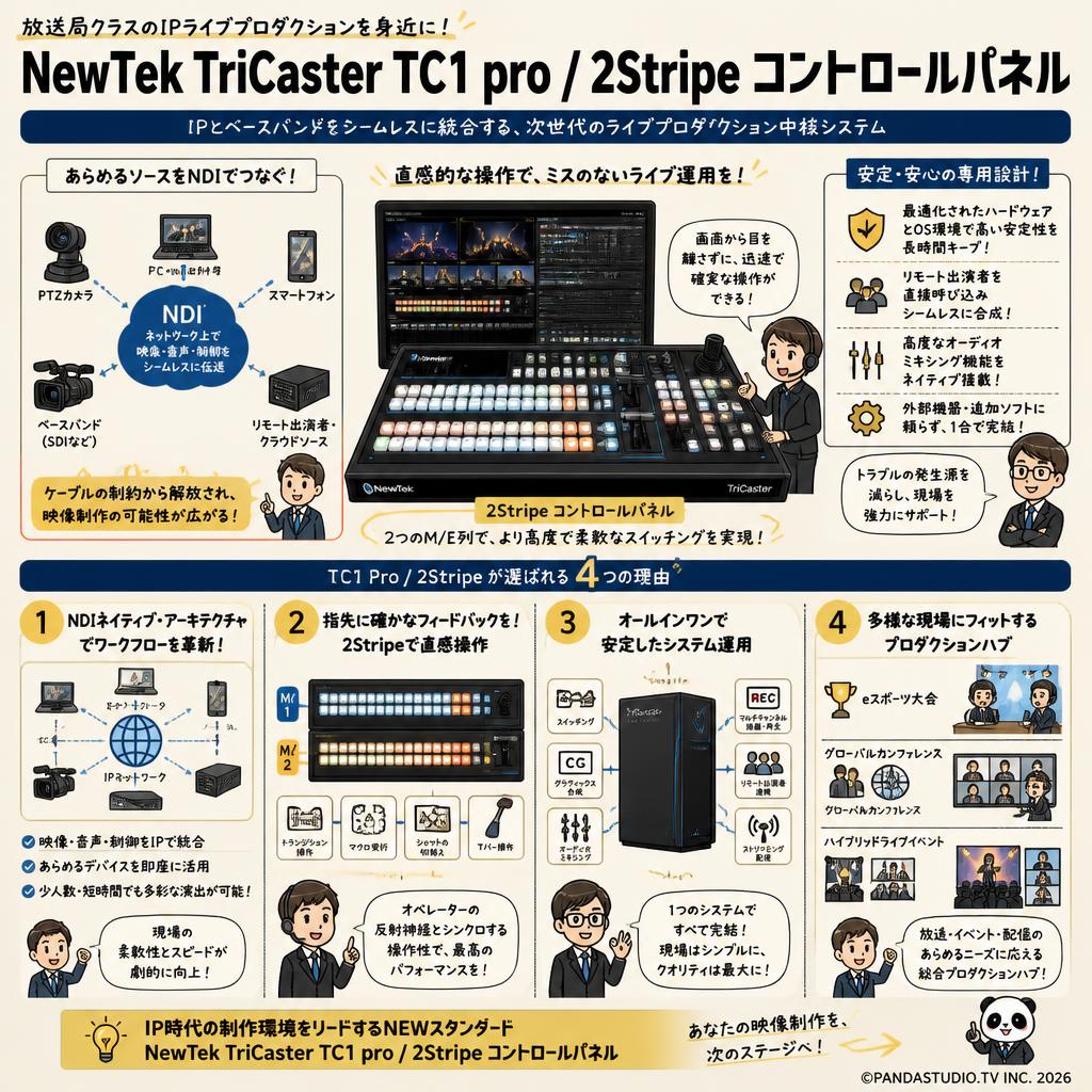 NewTek TriCaster TC1 pro / 2Stripe コントロールパネル 概要