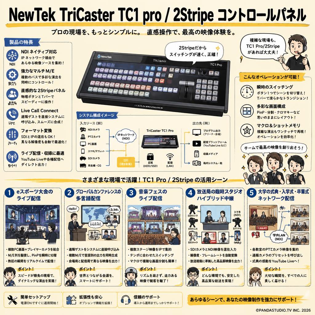 NewTek TriCaster TC1 pro / 2Stripe コントロールパネル 用途