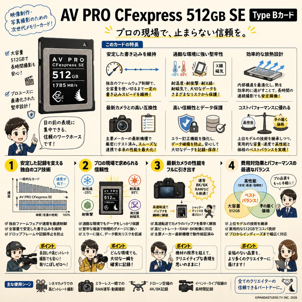 AV PRO CFexpress 512GB SE Type Bカード 概要