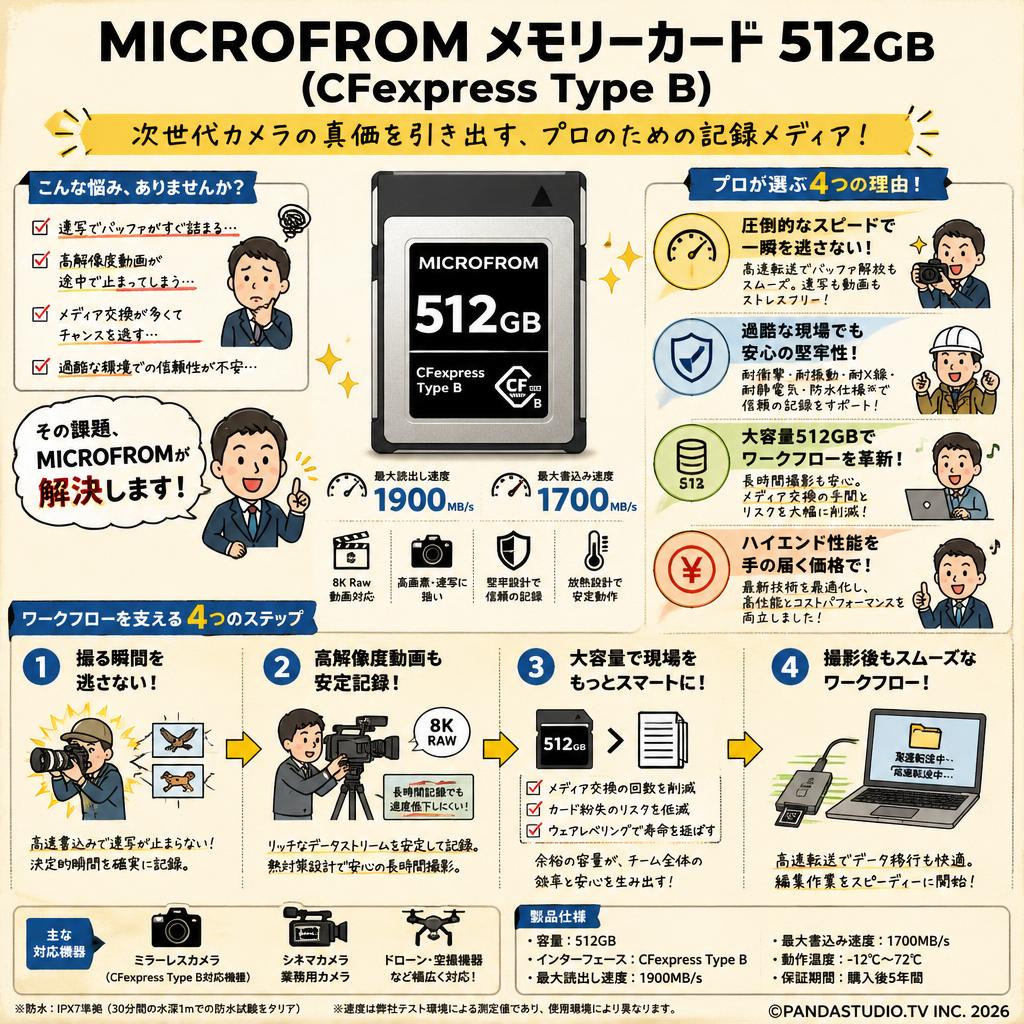 MICROFROM メモリーカード 512 GB (CFexpress Type B) 概要