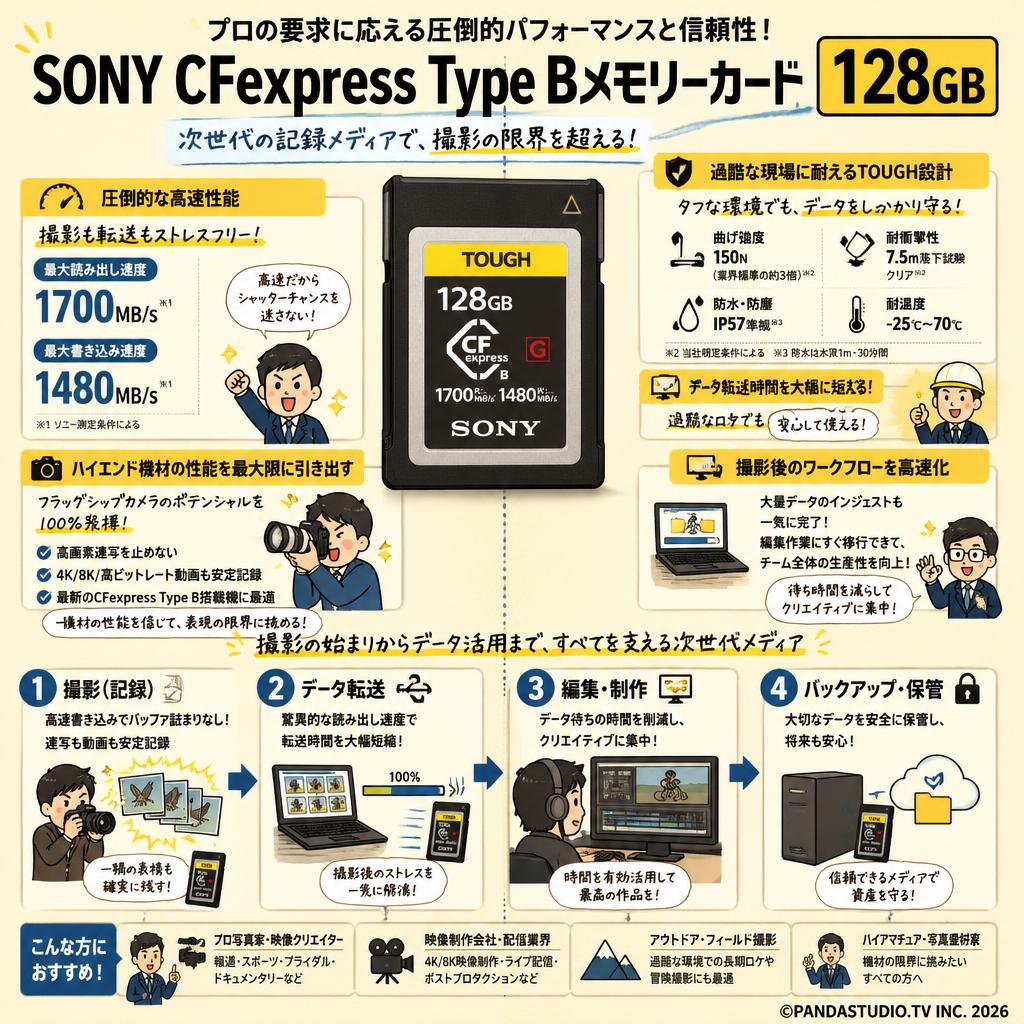 SONY CFexpress Type Bメモリーカード 128GB 概要