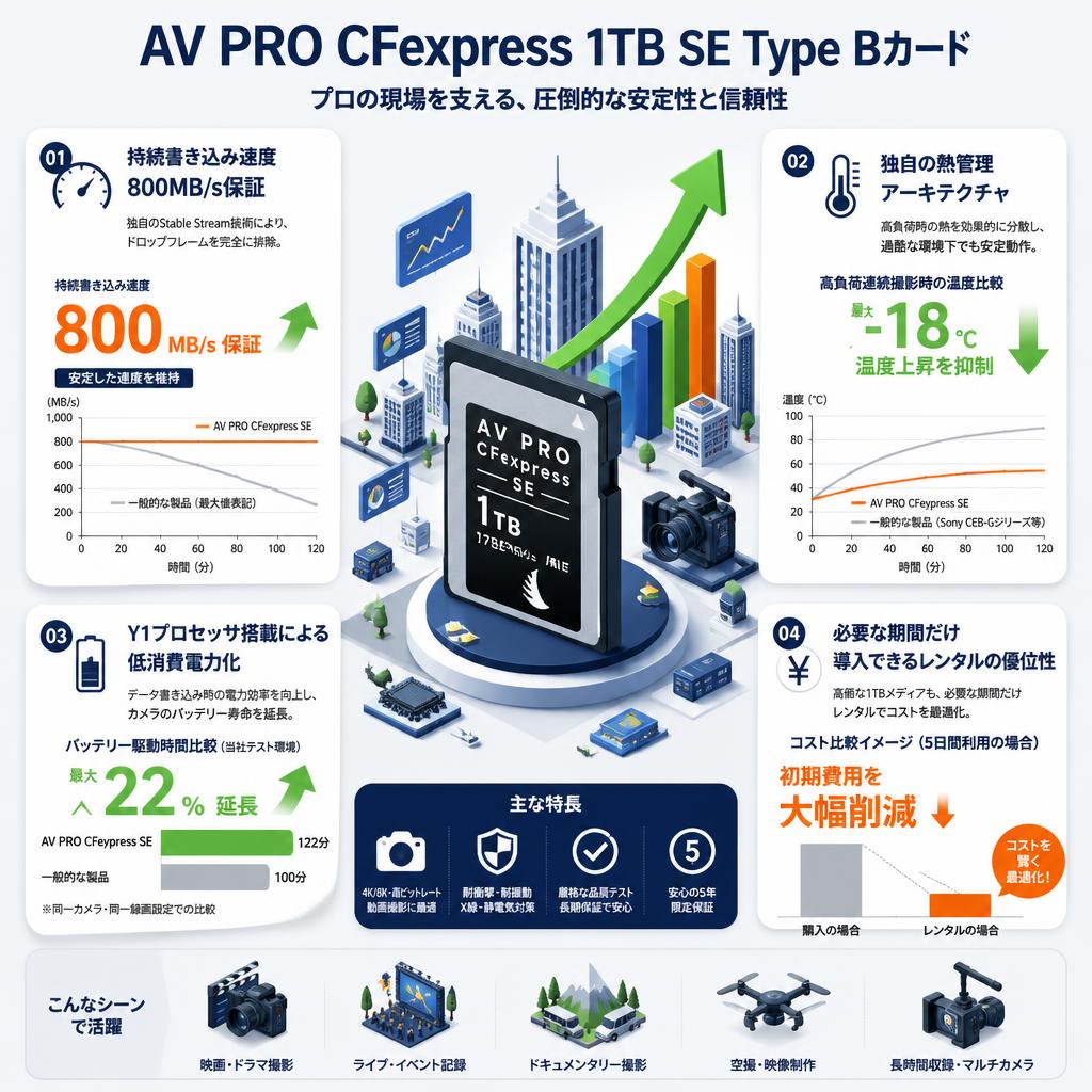 AV PRO CFexpress 1TB SE Type Bカード セールスポイント