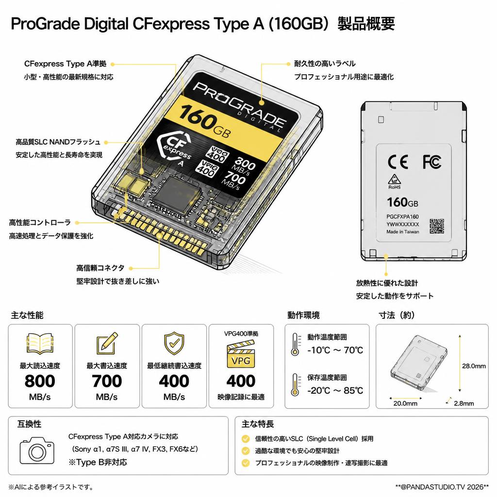 ProGrade Digital CFexpressType A (160GB） スペック