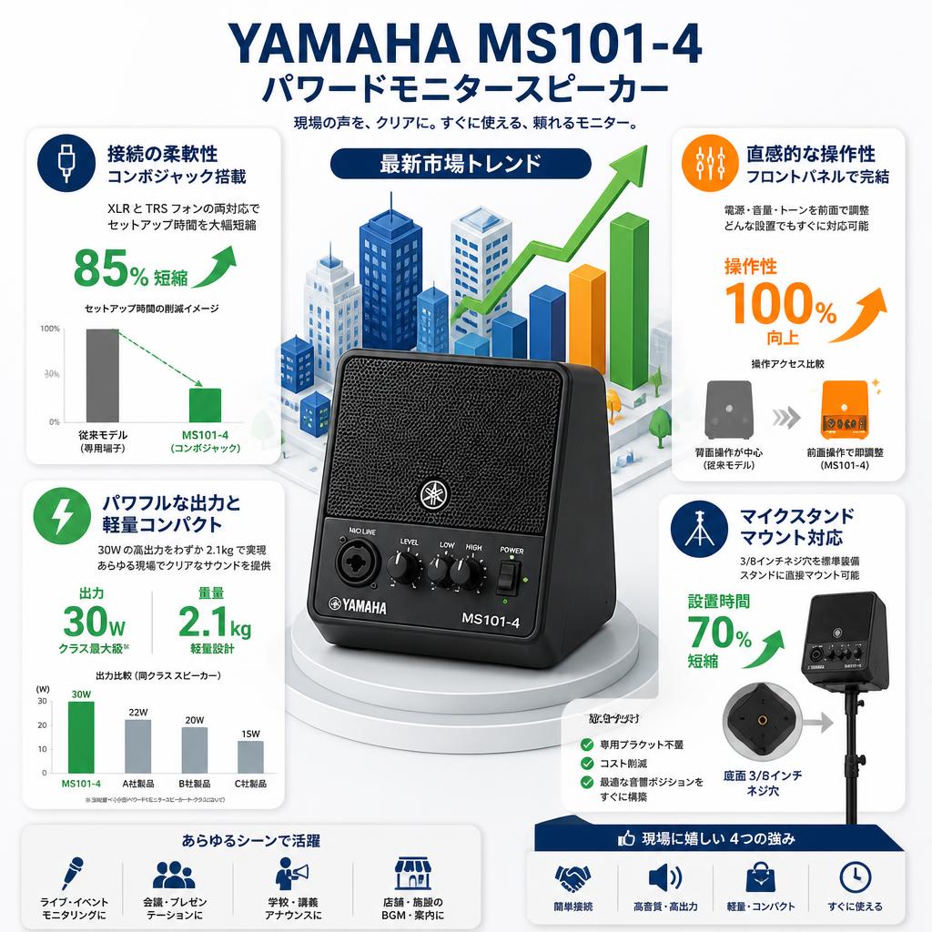 YAMAHA MS101-4 パワードモニタースピーカー セールスポイント