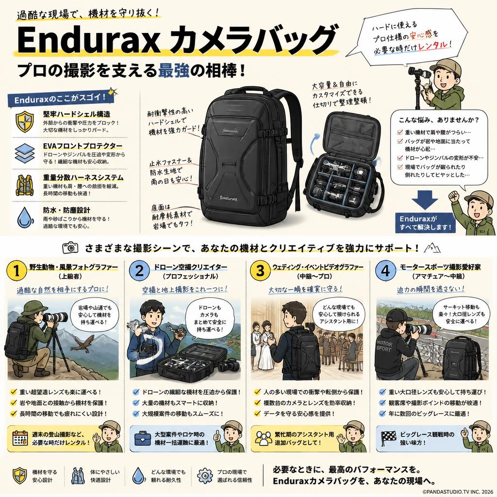 Enduraxカメラバッグ おもな対象のお客様