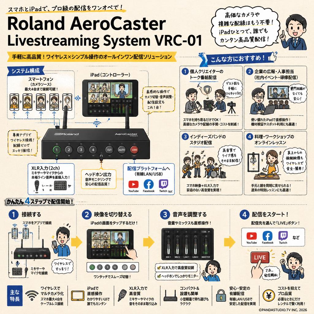 Roland AeroCaster Livestreaming System VRC-01 おもな対象のお客様